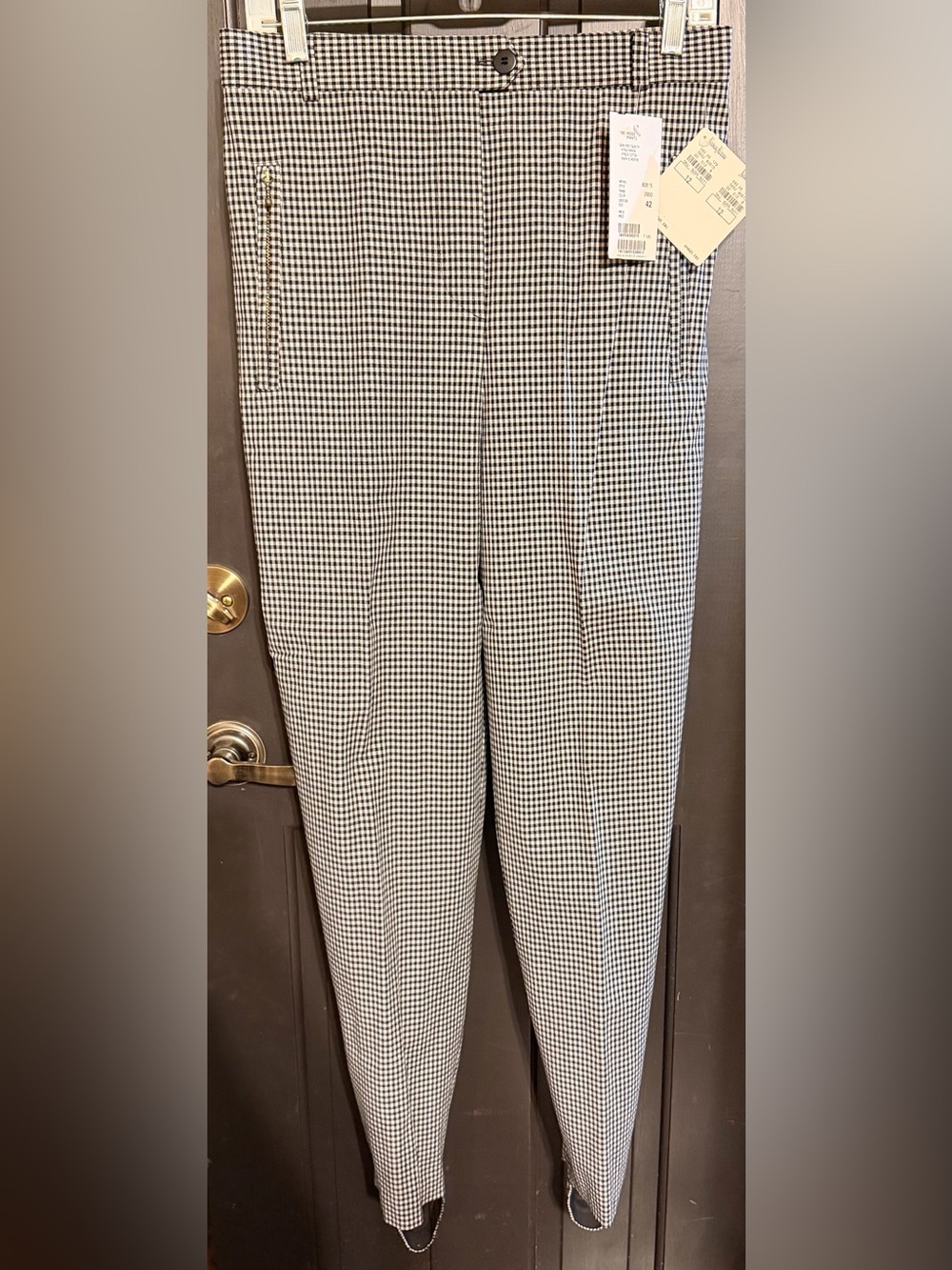 NWT Vintage Escada Houndstooth Stirrup Pants Neiman Marcus